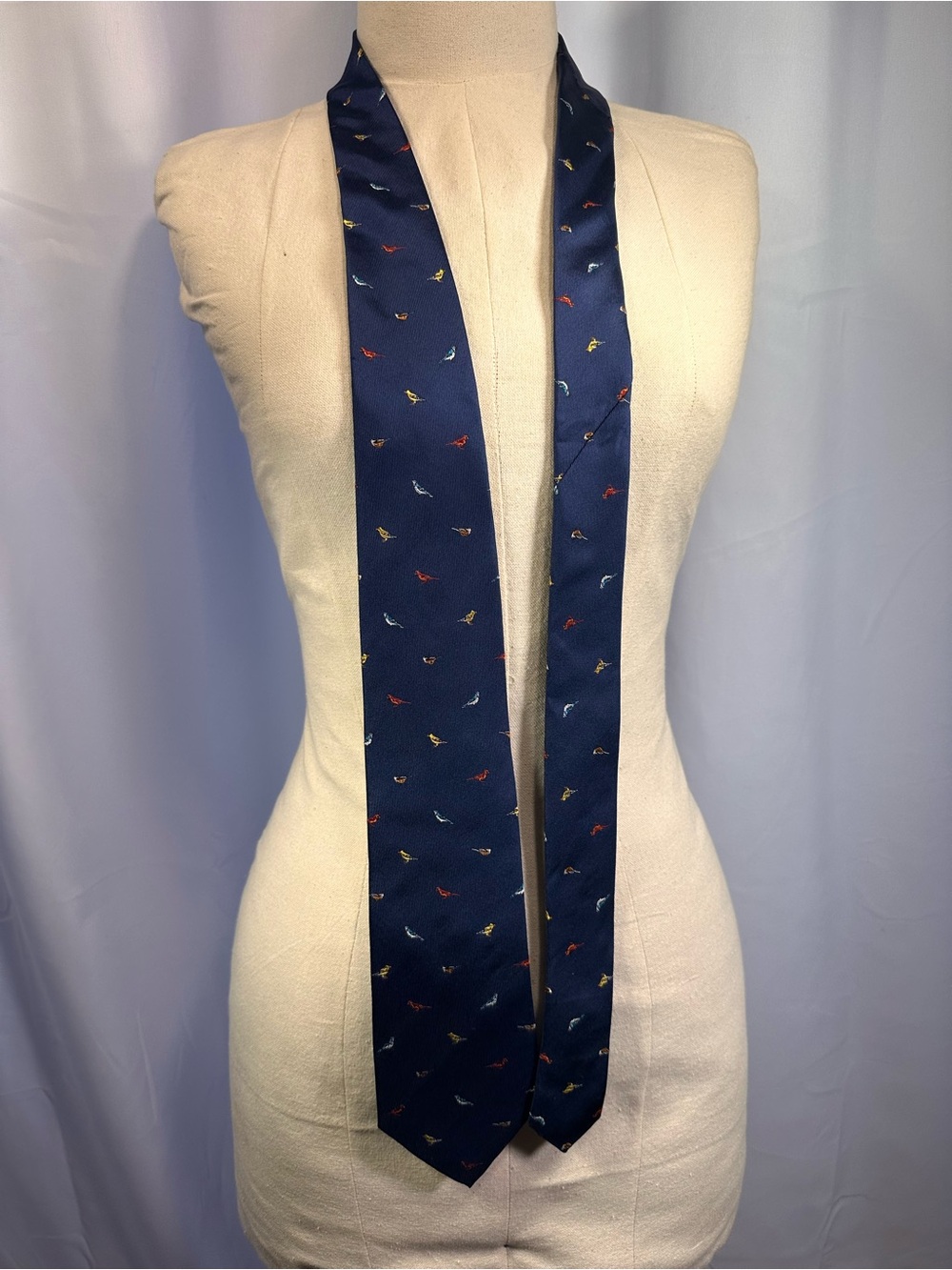 Brooks Brothers Classic Navy Silk Tie with Multicolor Motif - Men's Accessory